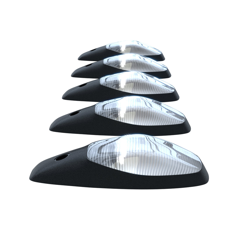Dodge RAM Heavy-Duty 2500/3500 19-24 5-Piece Cab Roof Light Set Strobe LED Clear Lens in White & Amber