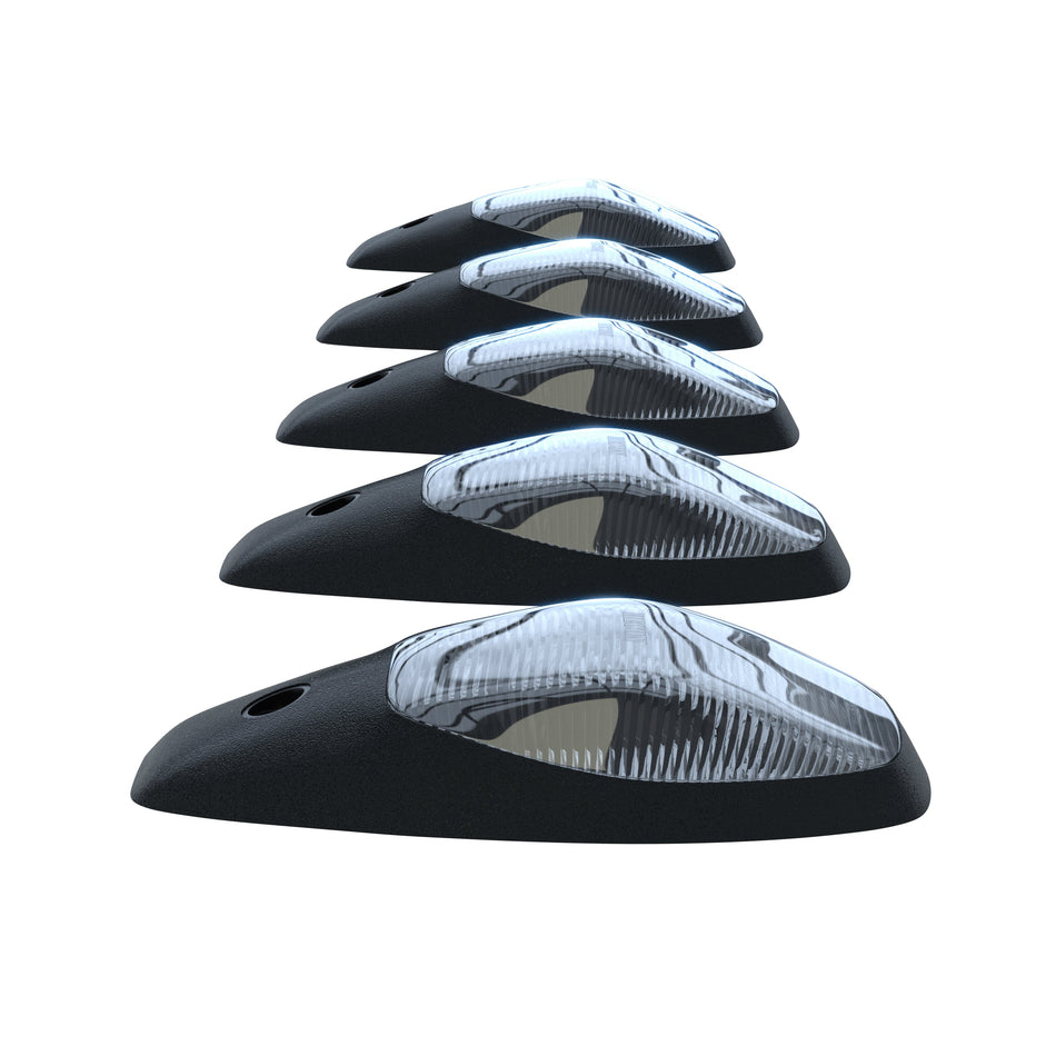 Dodge RAM Heavy-Duty 2500/3500 19-24 5-Piece Cab Roof Light Set Strobe LED Clear Lens in White & Amber