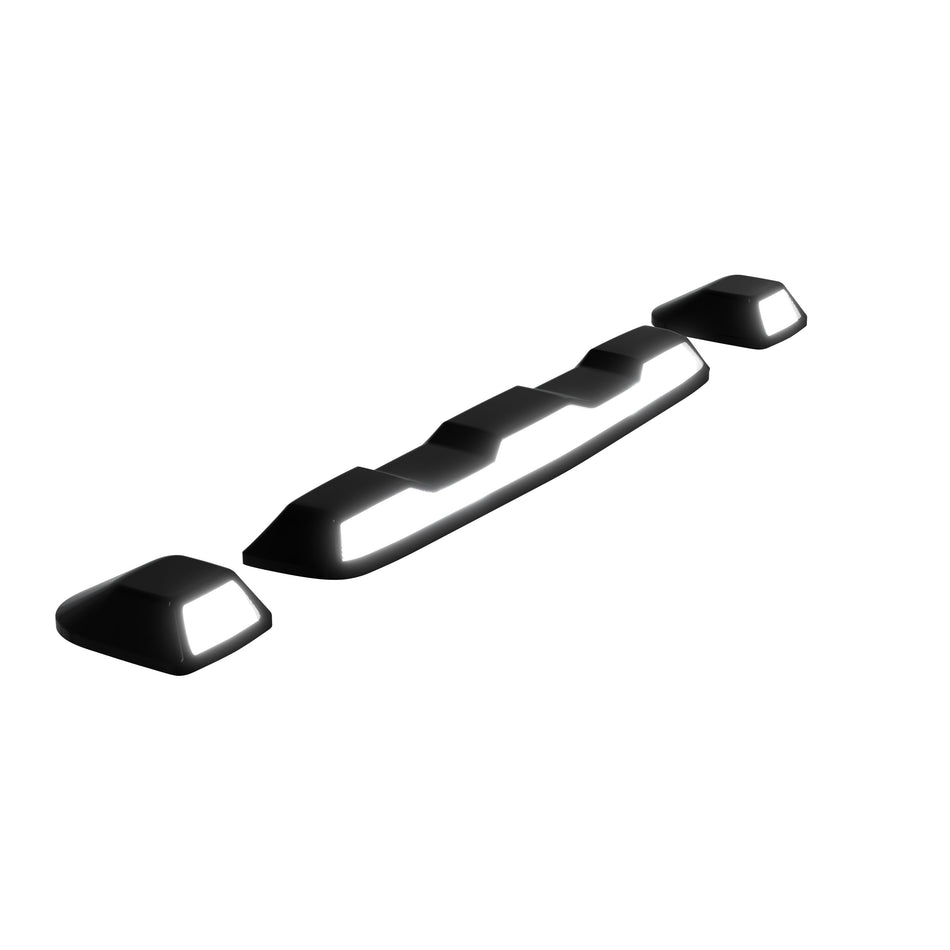 GMC & Chevy 20-24 (4th GEN Body Style) Heavy-Duty (3-Piece Set) Clear Cab Roof Light Lens with White LED’s - (Attn: This cab light kit replaces OEM factory installed cab roof lights)