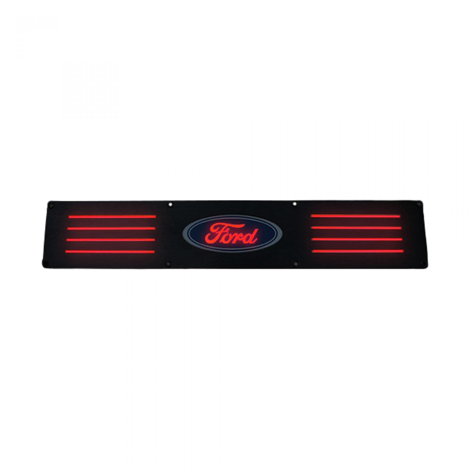Ford Super Duty 99-16 Illuminated Door Sill Black Finish Red Illumination