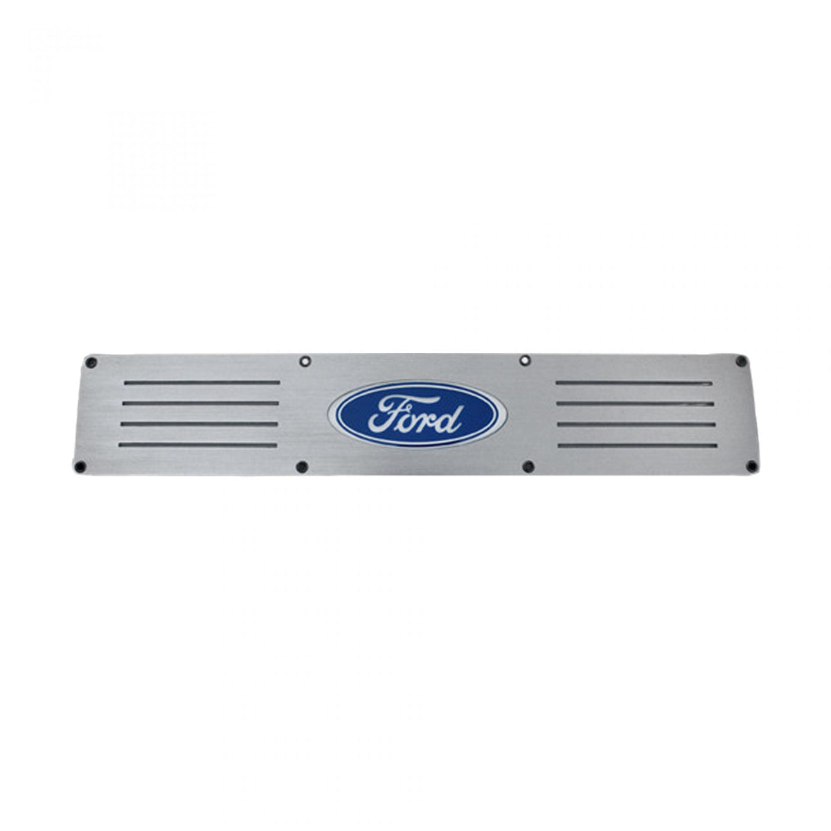 Ford Super Duty 99-16 Illuminated Door Sill Fits 4-Door Super Crew Rear Doors Brushed Finish Blue