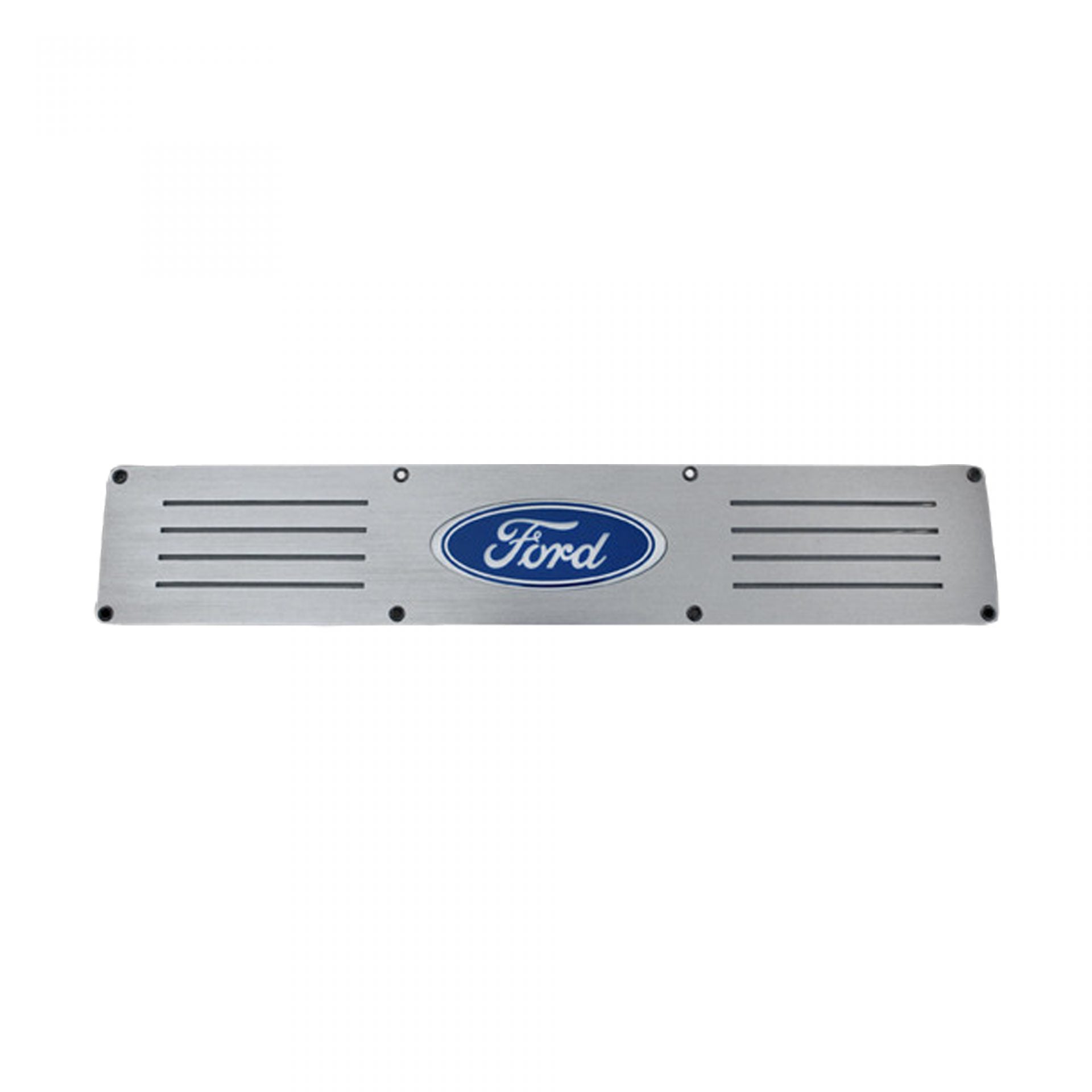 Ford Super Duty 99-16 Illuminated Door Sill Fits 4-Door Super Crew Rear Doors Brushed Finish Blue