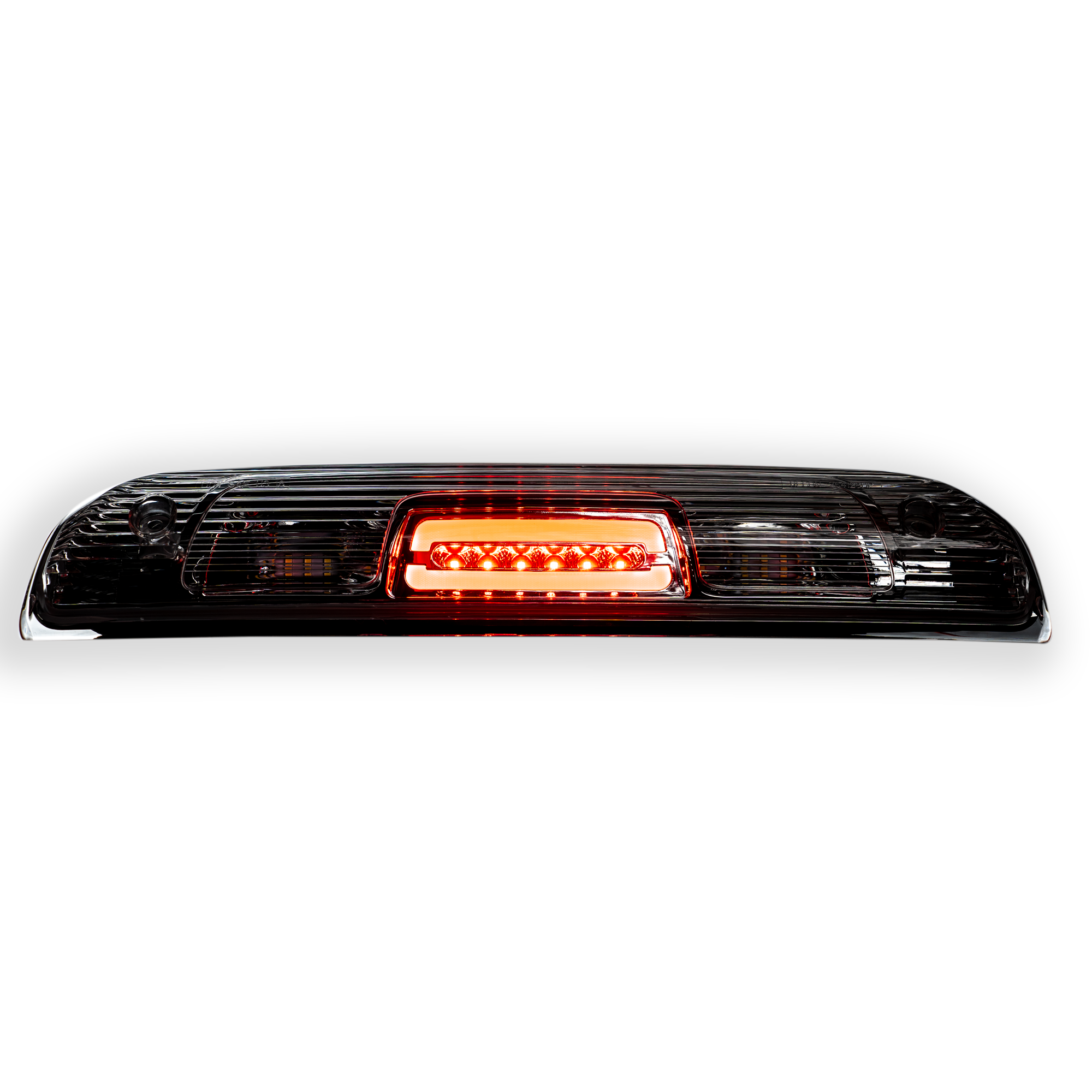 Lit Red GMC Sierra & Chevy Silverado 1500 14-18 & 2500/3500 14-19 3rd Brake Light Cree XML LED in Clear