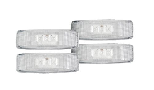 Dodge RAM 94-01 Red & White Fender Light LED Clear w/ Chrome Trim