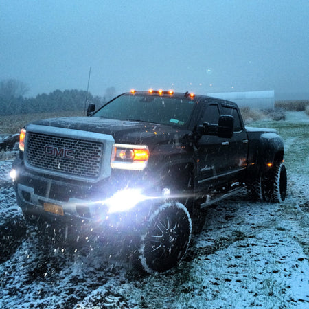 GMC Sierra & Chevy Silverado 15-19 Fender Light LED Smoked w/ Black Trim