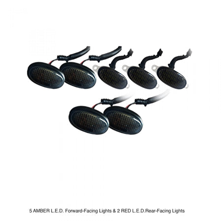 Ford Raptor 09-14 Fender Light Amber & Red LED in Smoked w/ Black Trim