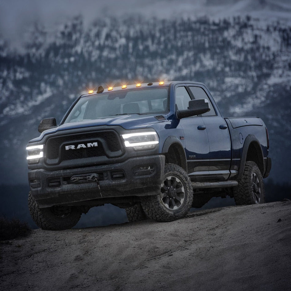 Dodge RAM Heavy-Duty 2500/3500 03-18 5 Piece Cab Roof Light Set OLED Amber Lens in Amber