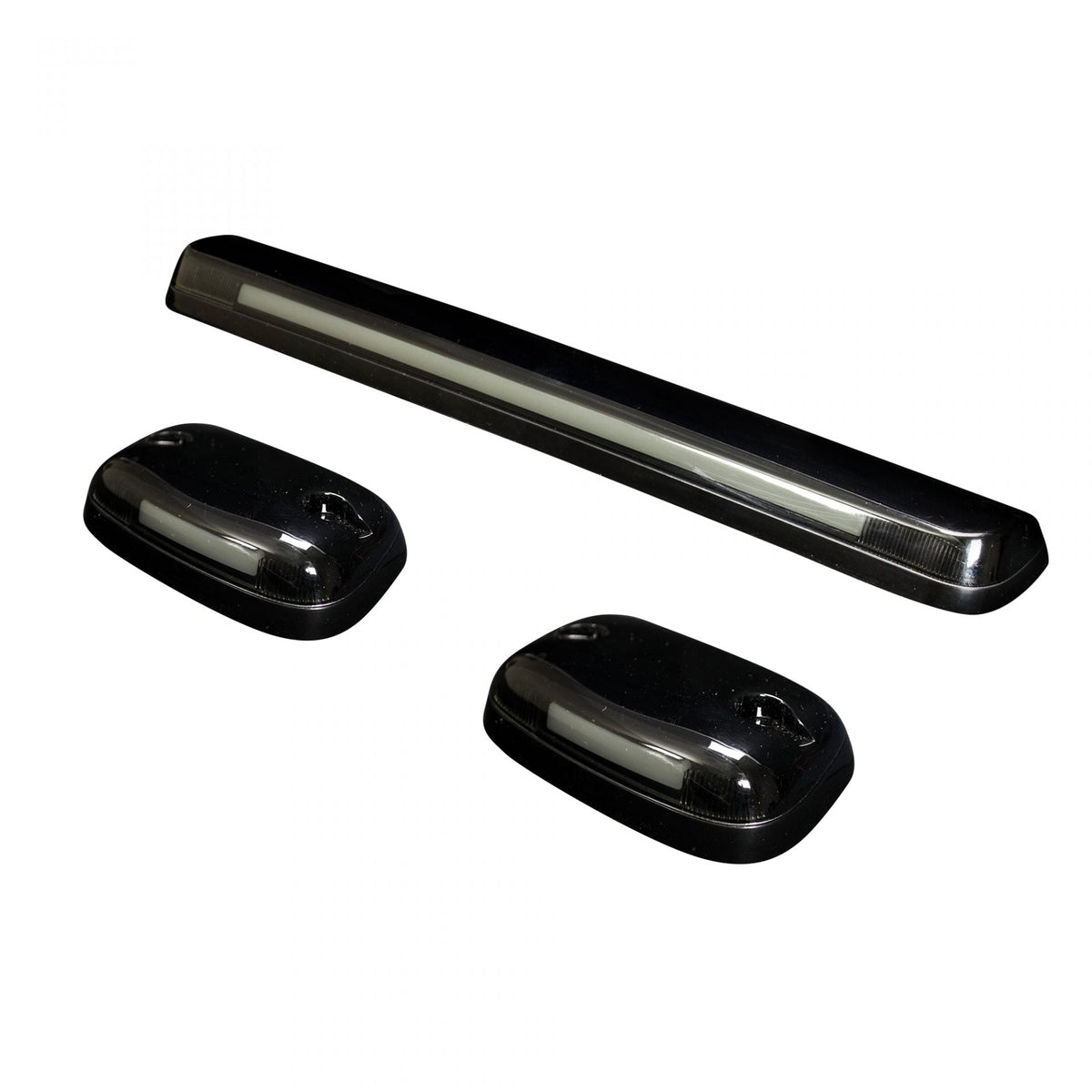 MC & Chevy 07-14 3 Piece Cab Roof Light Set OLED Smoked Lens in Amber