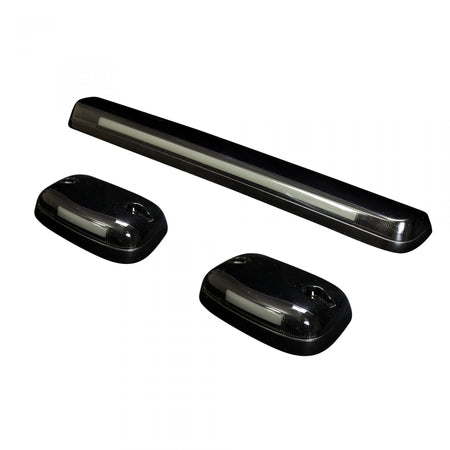 MC & Chevy 07-14 3 Piece Cab Roof Light Set OLED Smoked Lens in Amber