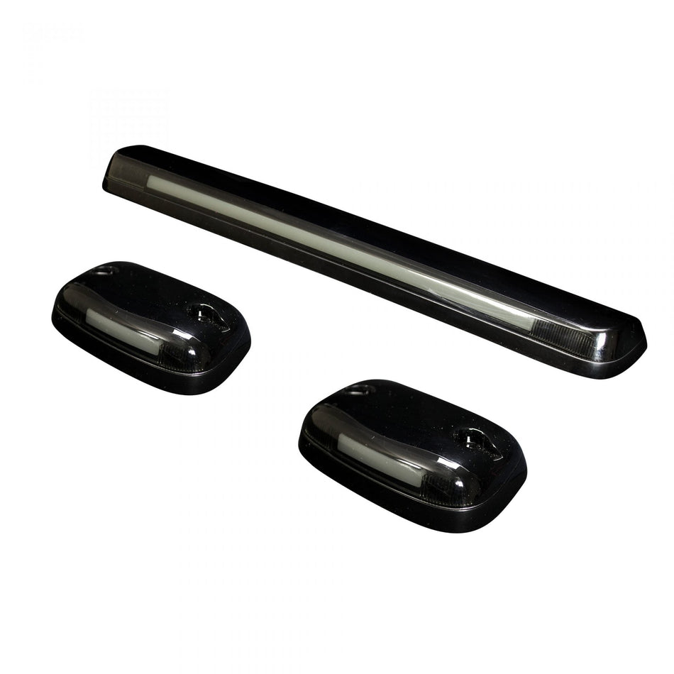 MC & Chevy 07-14 3 Piece Cab Roof Light Set OLED Smoked Lens in Amber