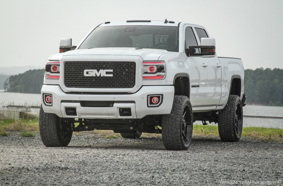 MC & Chevy 07-14 3 Piece Cab Roof Light Set OLED Smoked Lens in Amber