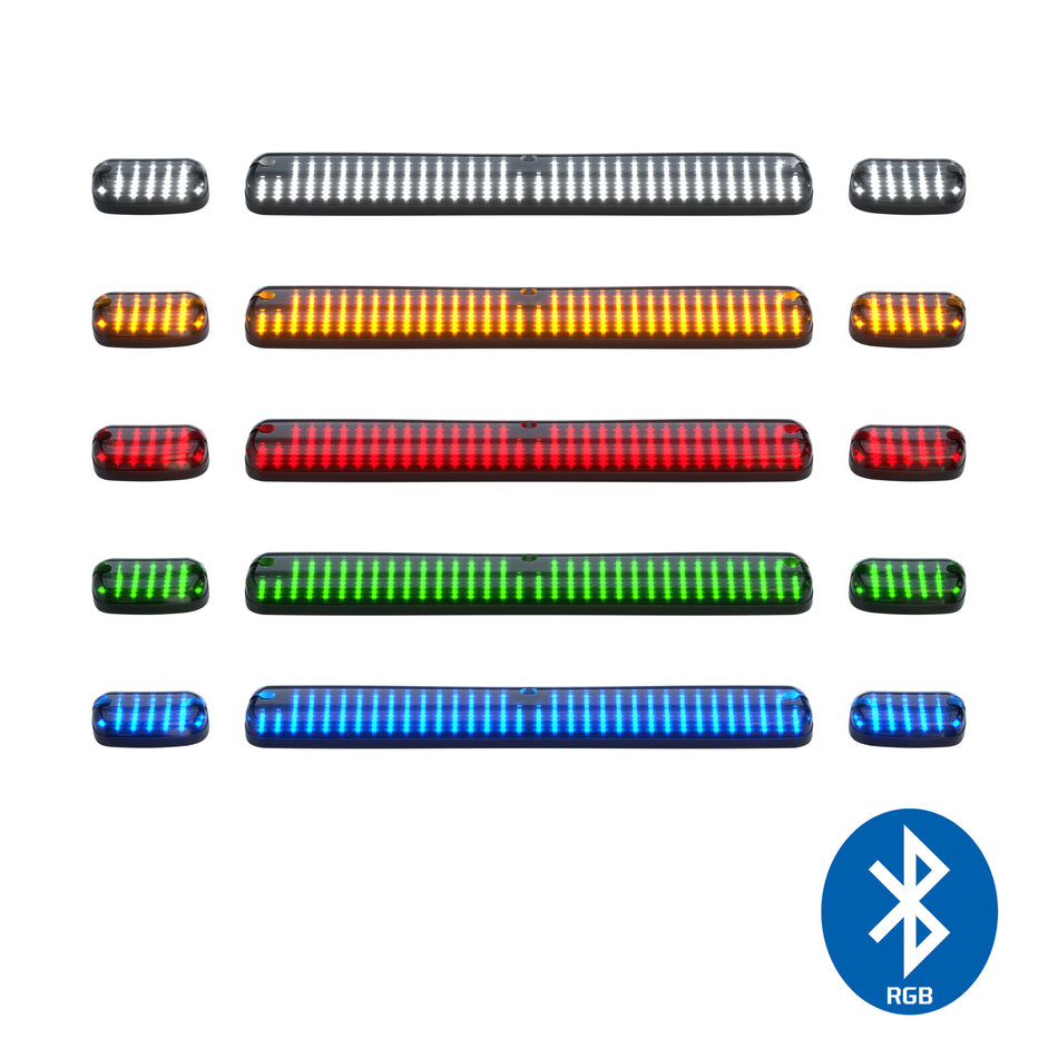 GMC & Chevy 07-14 (2nd GEN Body Style) Heavy-Duty (3-Piece Set) Smoked Cab Roof Light Lens with RGB (Multi-Colored) High-Power LED's