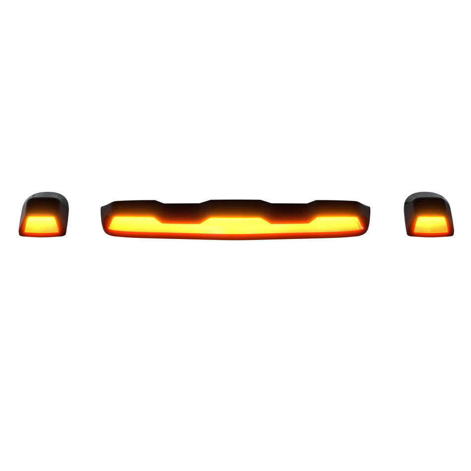 GMC & Chevy 20-24 (4th GEN Body Style) Heavy-Duty (3-Piece Set) Amber Cab Roof Light Lens with Amber LED’s - (Attn: This part is for trucks that DID NOT come with factory installed cab roof lights)