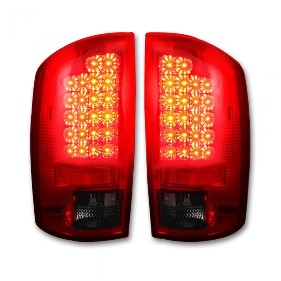 Dodge RAM 2500/3500 03-06 LED Tail Lights in Dark Red Smoked