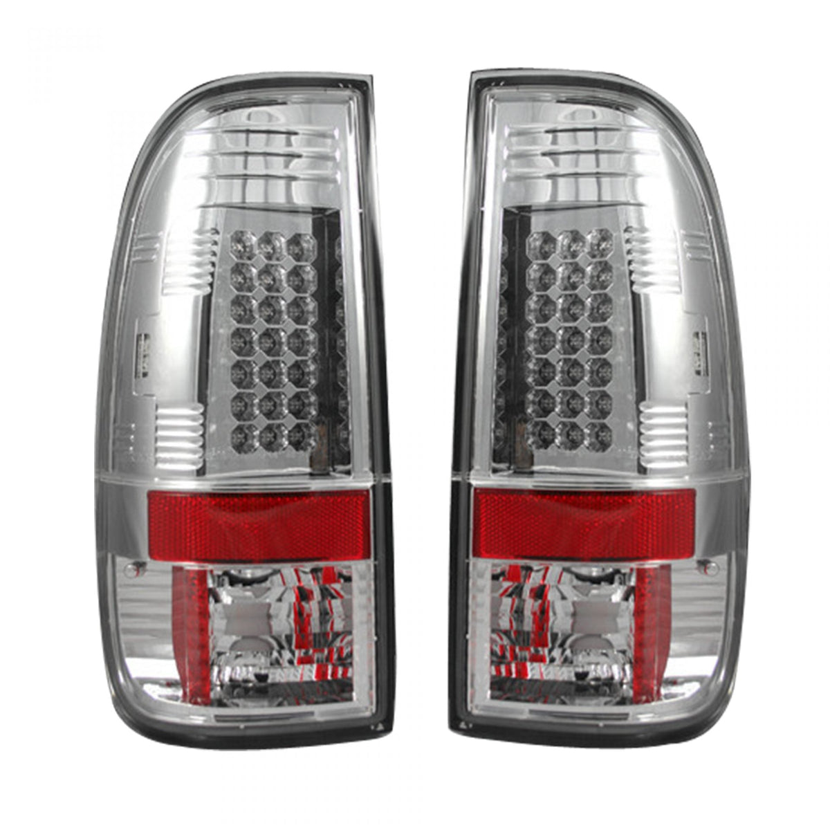 Ford Superduty F250HD/350/450/550 99-07 & F150 97-03 Straight aka "Style" Side LED Tail Lights Clear
