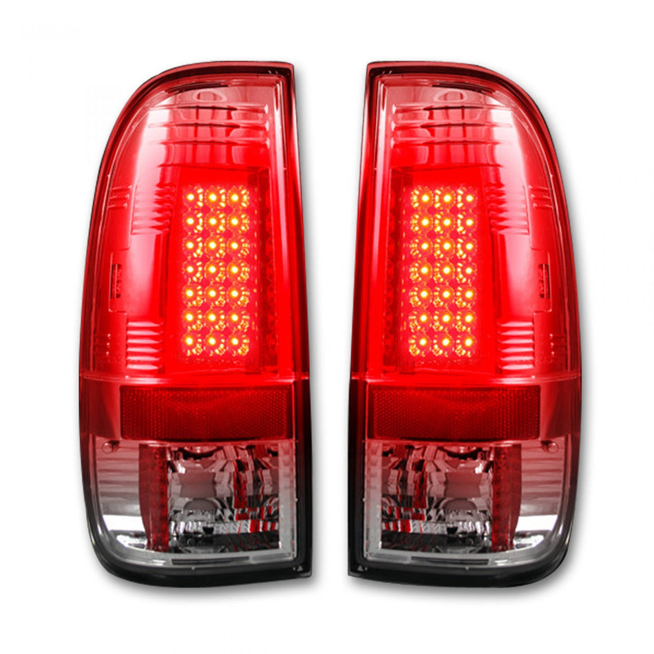 Ford Superduty F250HD/350/450/550 99-07 & F150 97-03 Straight aka "Style" Side LED Tail Lights Clear