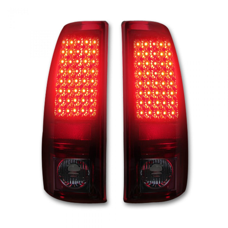 Chevy Silverado & GMC Sierra 99-07 Tail Lights LED in Dark Red Smoked