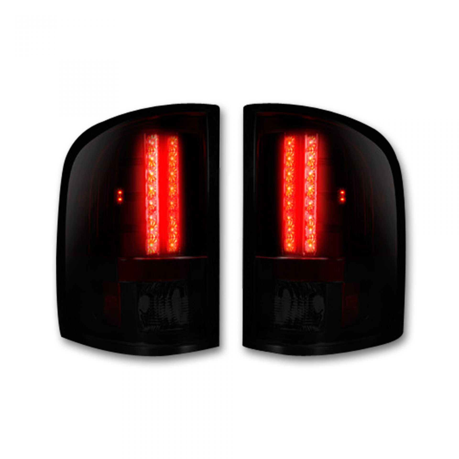 Chevy Silverado Single-Wheel 07-13 & Dually 07-14 & GMC Sierra 07-14 Tail Lights LED in Red Smoked