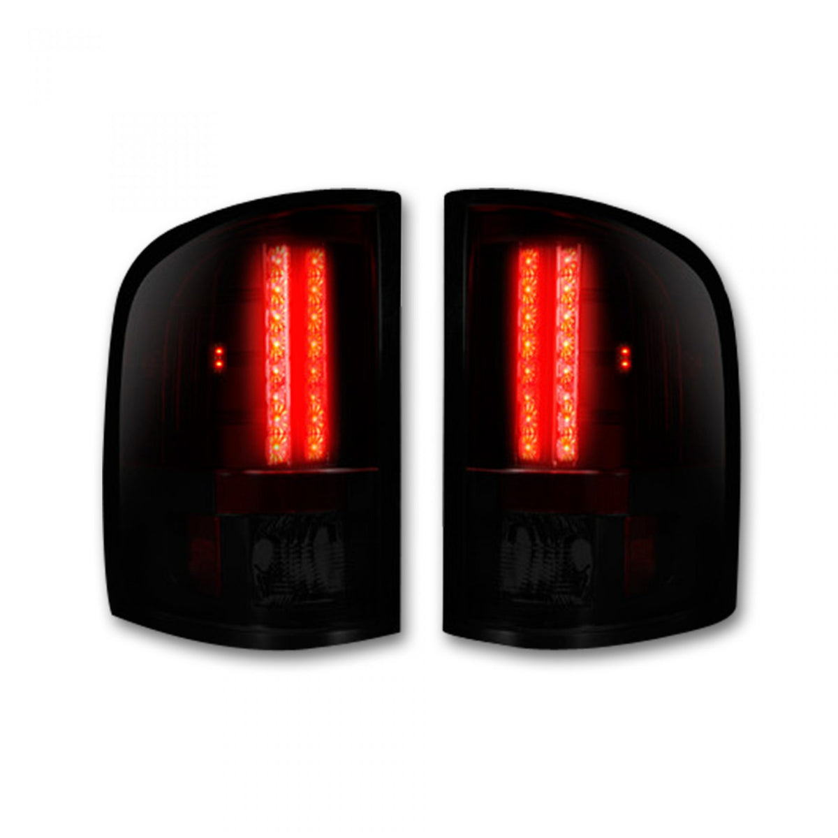 Chevy Silverado Single-Wheel 07-13 & Dually 07-14 & GMC Sierra 07-14 Tail Lights LED in Red Smoked
