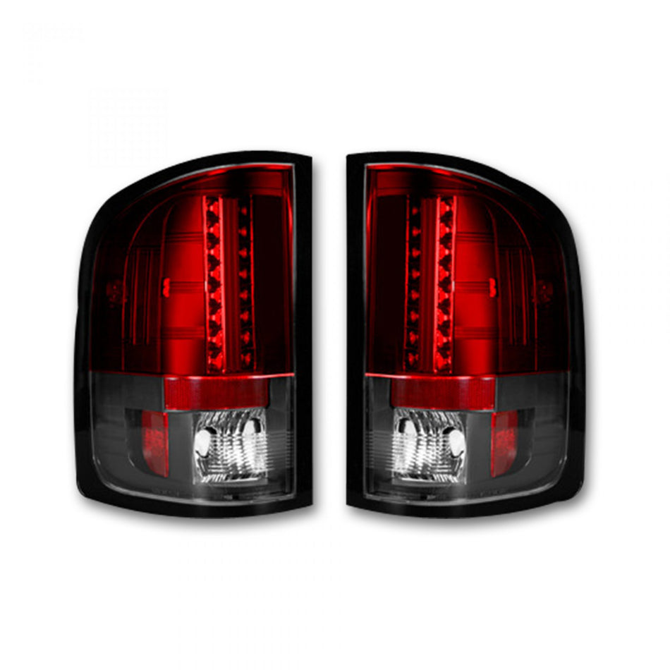 Chevy Silverado Single-Wheel 07-13 & Dually 07-14 & GMC Sierra 07-14 Tail Lights LED in Red