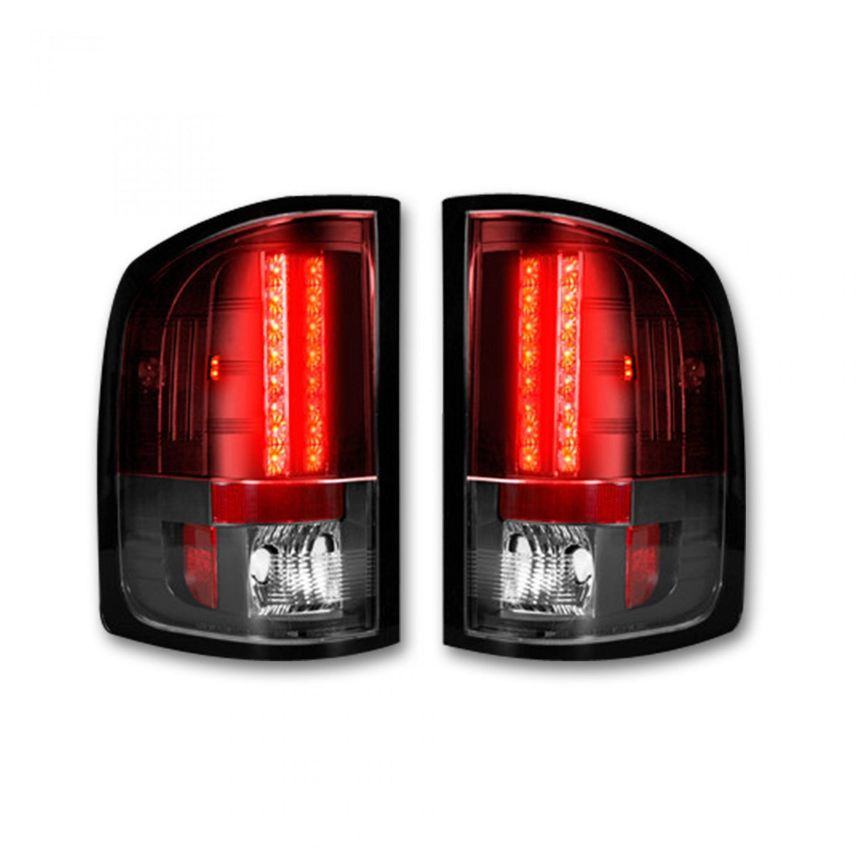 Chevy Silverado Single-Wheel 07-13 & Dually 07-14 & GMC Sierra 07-14 Tail Lights LED in Red