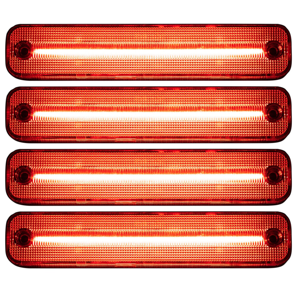 Hummer H2 02-10 Front & Rear LED Fender Lights 4 Piece Kit - Clear Lens with Red & Amber LEDs
