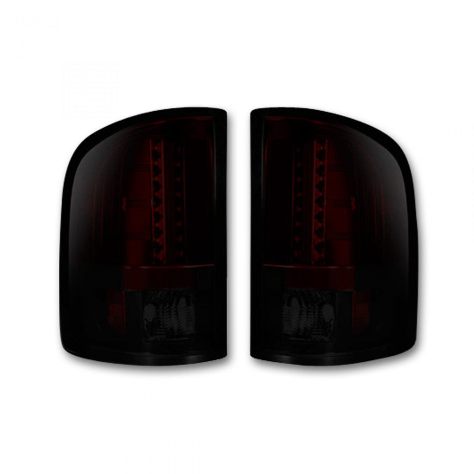 DARK RED SMOKED LED Tail Lights 07-13 GMC SIERRA 1500/2500/3500 Single Wheel ONLY