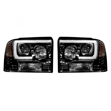 Ford Super Duty 05/07 Projector Headlights OLED Halos DRL Smoked/Black