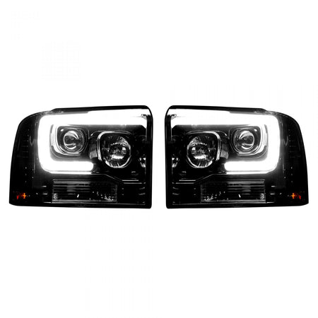 Ford Super Duty 05/07 Projector Headlights OLED Halos DRL Smoked/Black