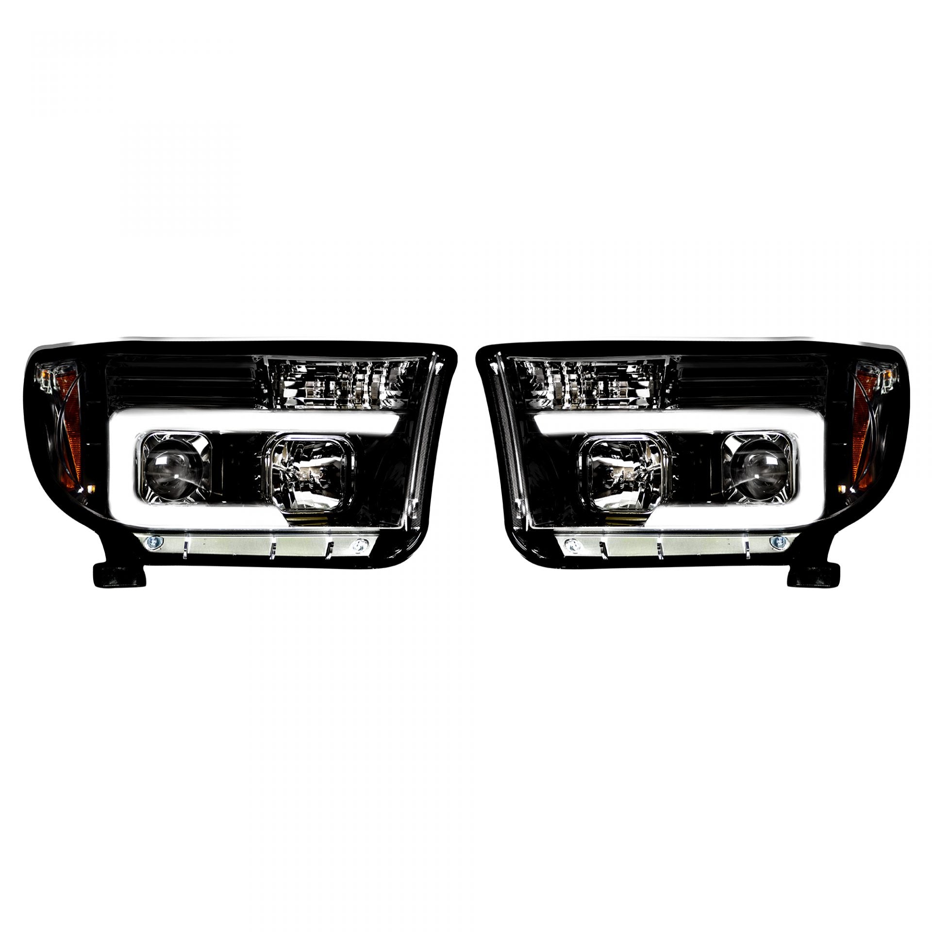 Toyota Tundra/Sequoia 07-13 Projector Headlights OLED Halos DRL Smoked/Blck