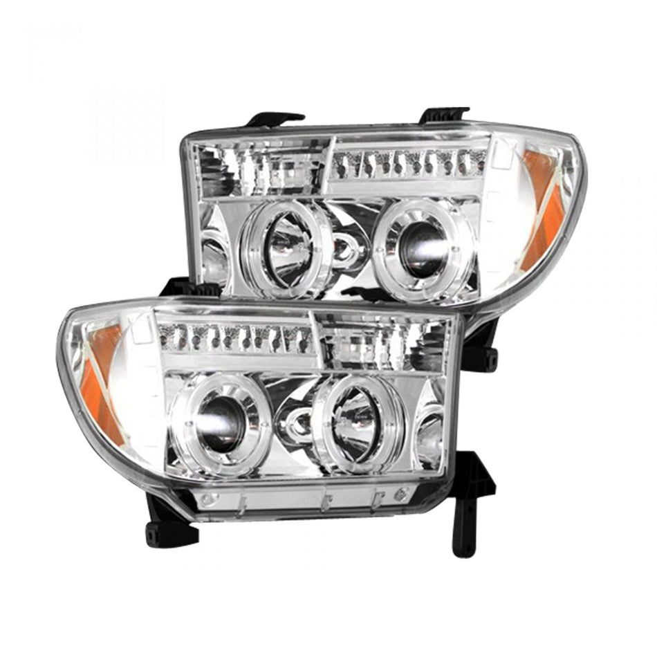 Toyota Tundra & Sequoia 07-13 PROJECTOR HEADLIGHTS - Clear / Chrome