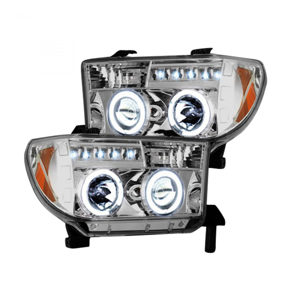 Toyota Tundra & Sequoia 07-13 PROJECTOR HEADLIGHTS - Clear / Chrome