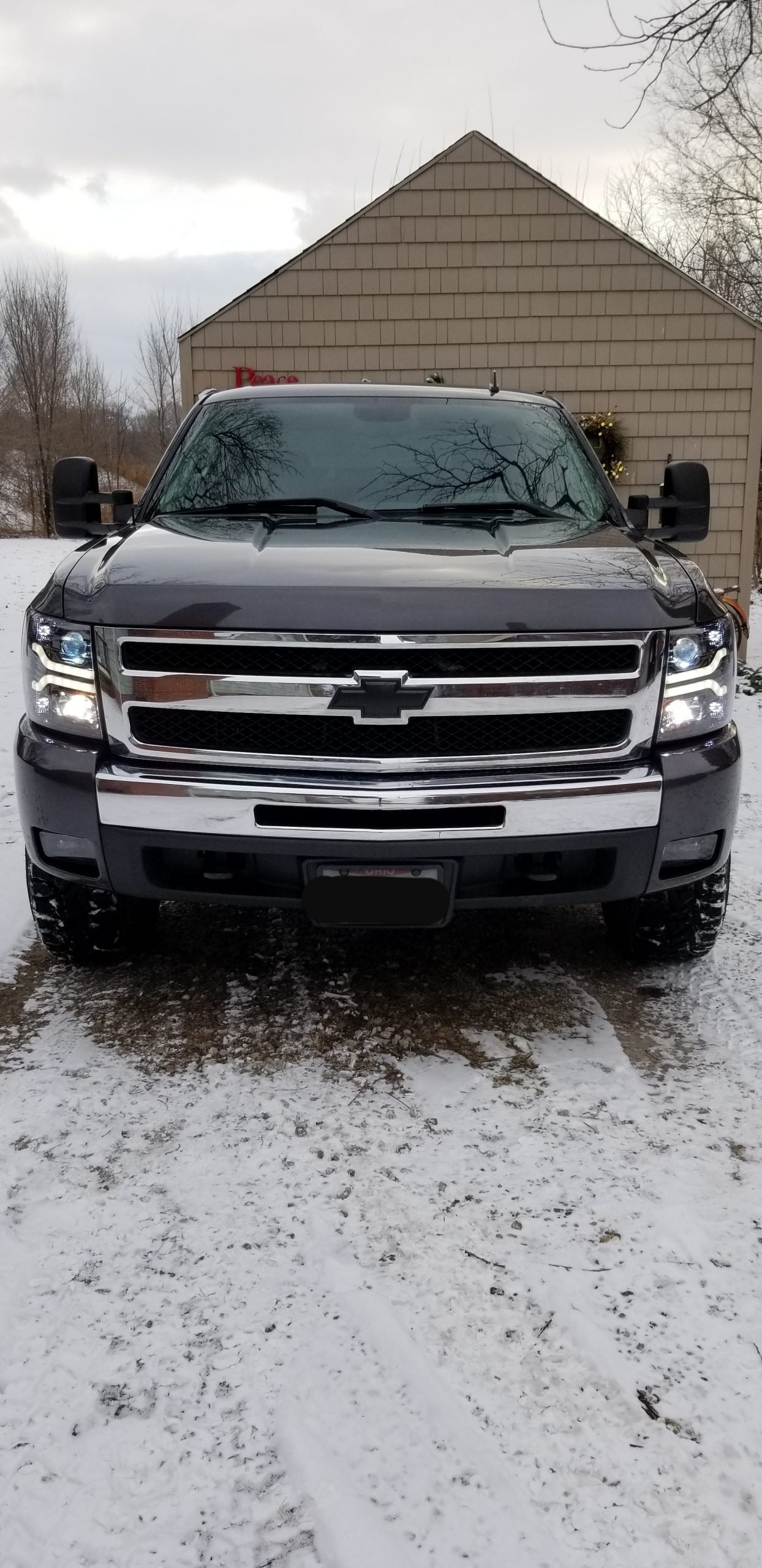 Chevy Silverado 07-13 Projector Headlights OLED Halos DRL Smoked/Black
