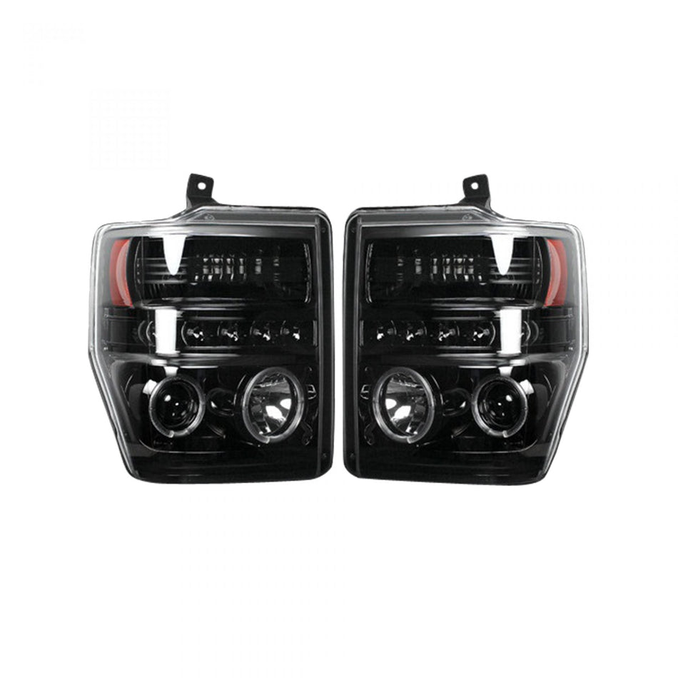 Ford Super Duty 08-10 Projector Headlights CCFL Halos/DRL Smoked/Black