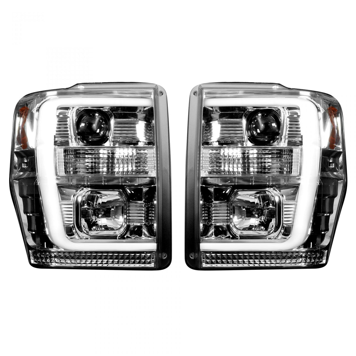 Ford Super Duty 08-10 Projector Headlights OLED Halos DRL Clear/Chrome
