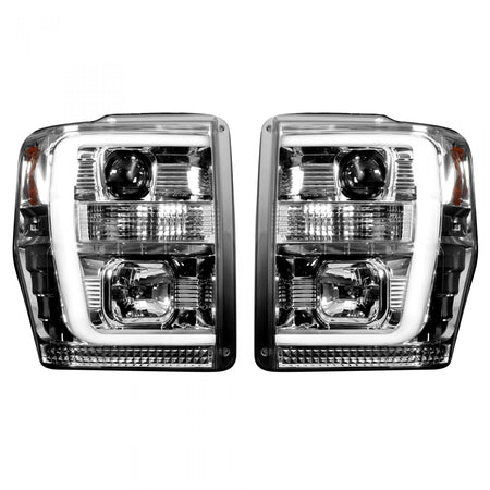 Ford Super Duty 08-10 Projector Headlights OLED Halos DRL Clear/Chrome