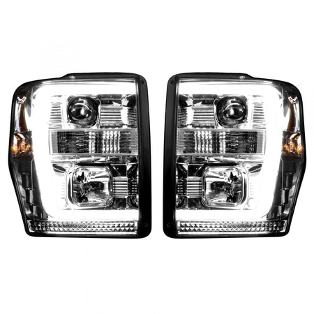 Ford Super Duty 08-10 Projector Headlights OLED Halos DRL Clear/Chrome