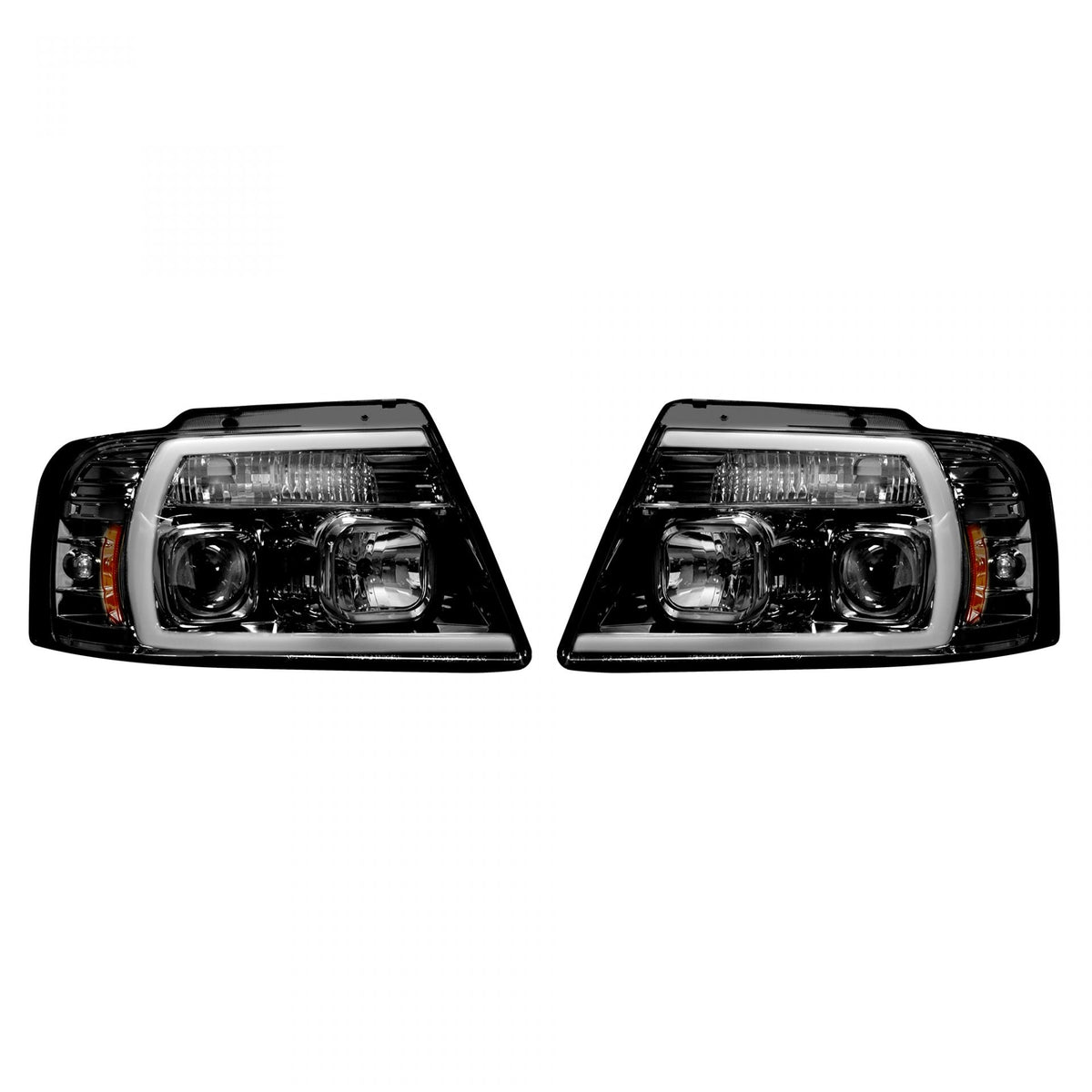 Ford F150 04-08 Projector Headlights OLED Halos & DRL in Smoked/Black