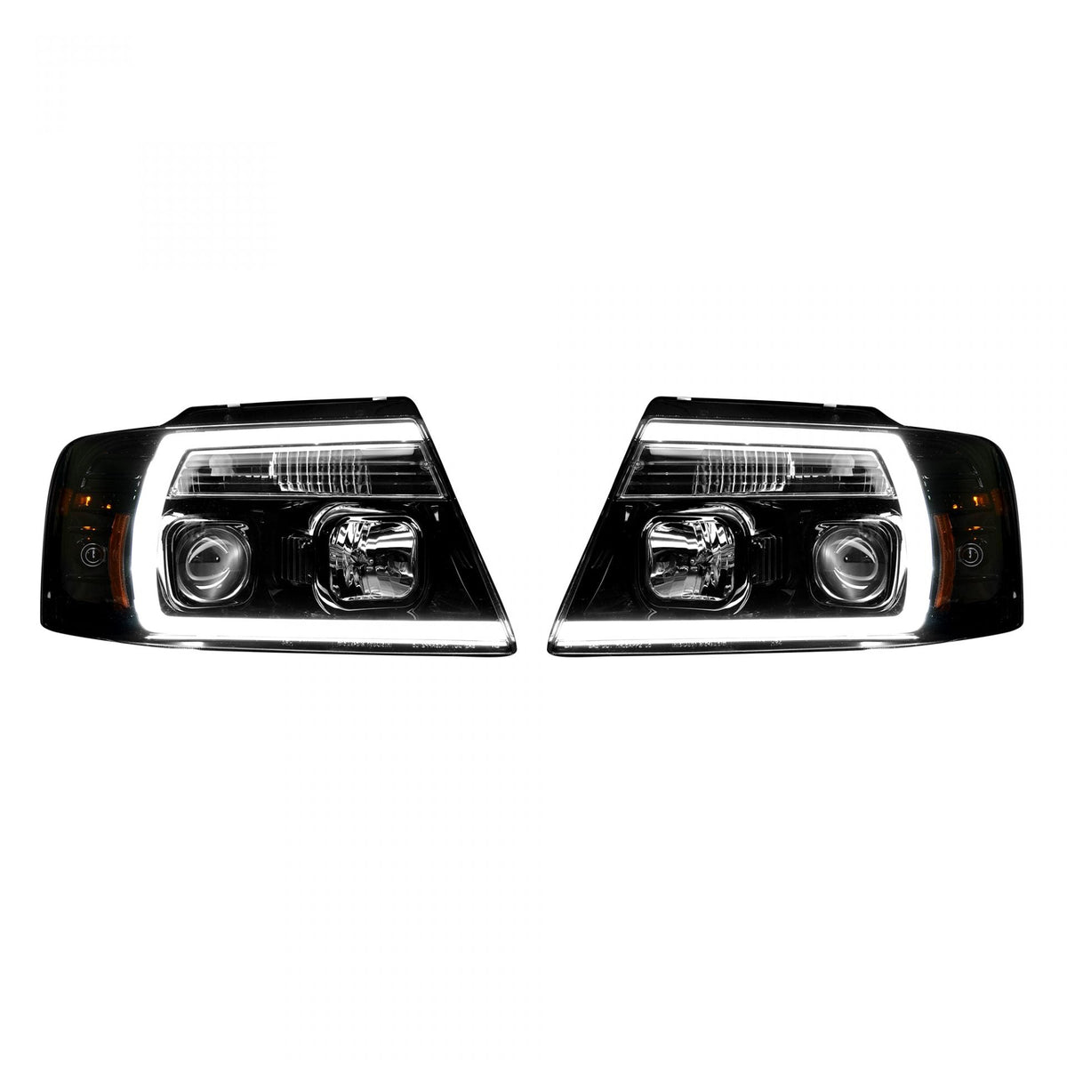 Ford F150 04-08 Projector Headlights OLED Halos & DRL in Smoked/Black