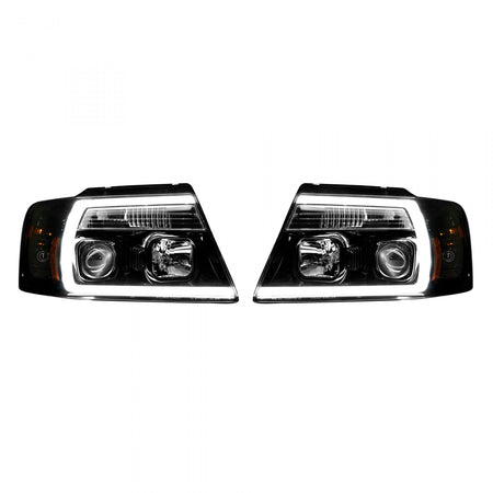 Ford F150 04-08 Projector Headlights OLED Halos & DRL in Smoked/Black