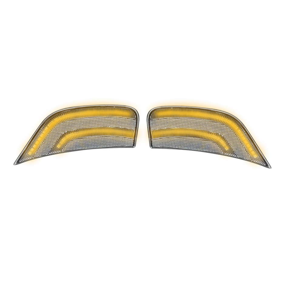 Cadillac 21-24 Escalade & GMC 21-24 Yukon/Yukon XL/Yukon Denali (5th GEN) & 21-24 Chevy Tahoe/Suburban (5th GEN) LED Front Fender Lens w AMBER LEDs - Clear Lens