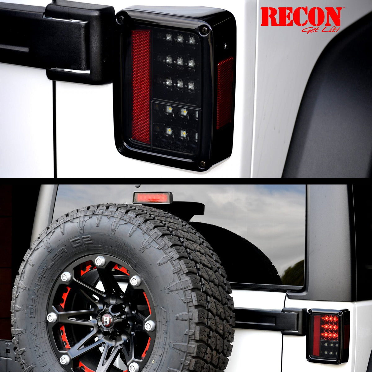 Jeep JK Wrangler 07-18 RED LED 3rd Brake Light - Smoked Lens