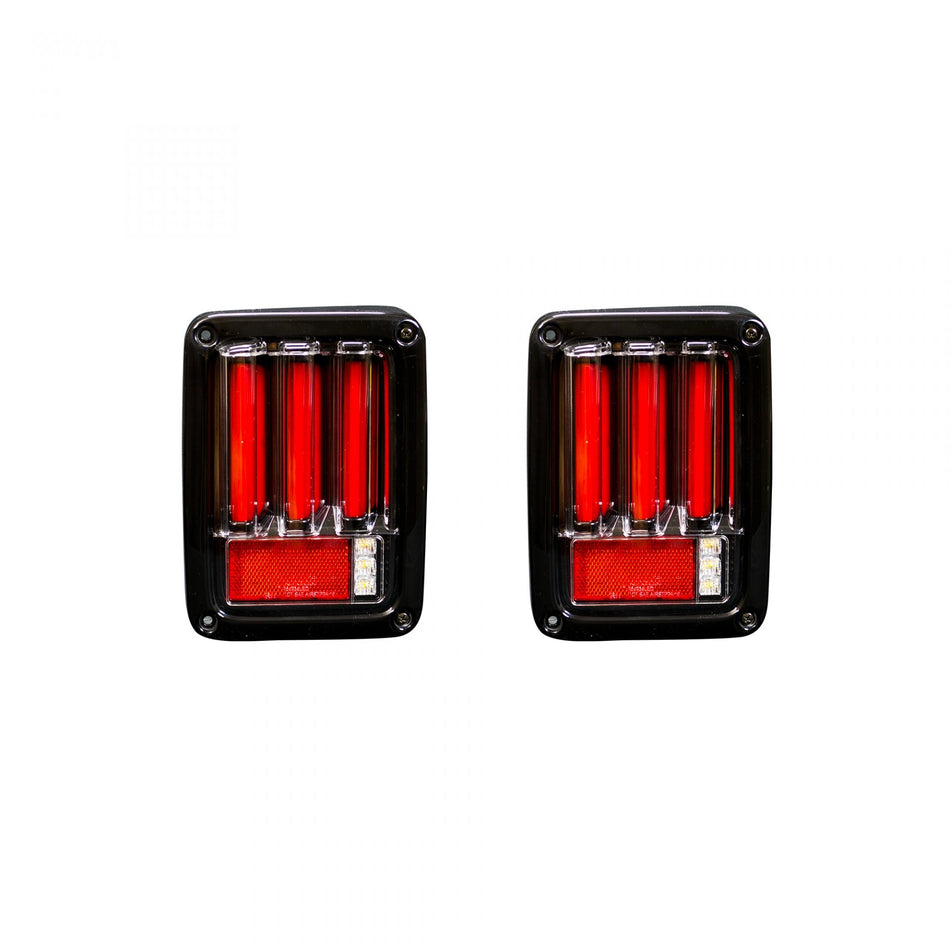 Jeep 07-18 JK Wrangler Scanning OLED Bar-Style LED Taillights - Red Lens