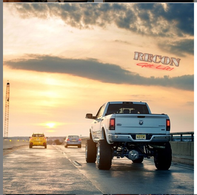 Dodge RAM 1500/2500/3500 13-18 (Replaces OEM LED) Tail Lights LED in Dark Red Smoked