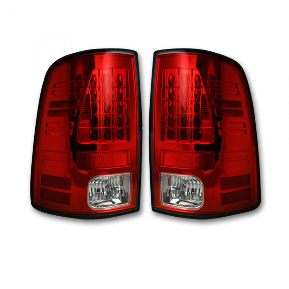 Dodge RAM 1500/2500/3500 13-18 (Replaces OEM LED) Tail Lights LED in Dark Red Smoked