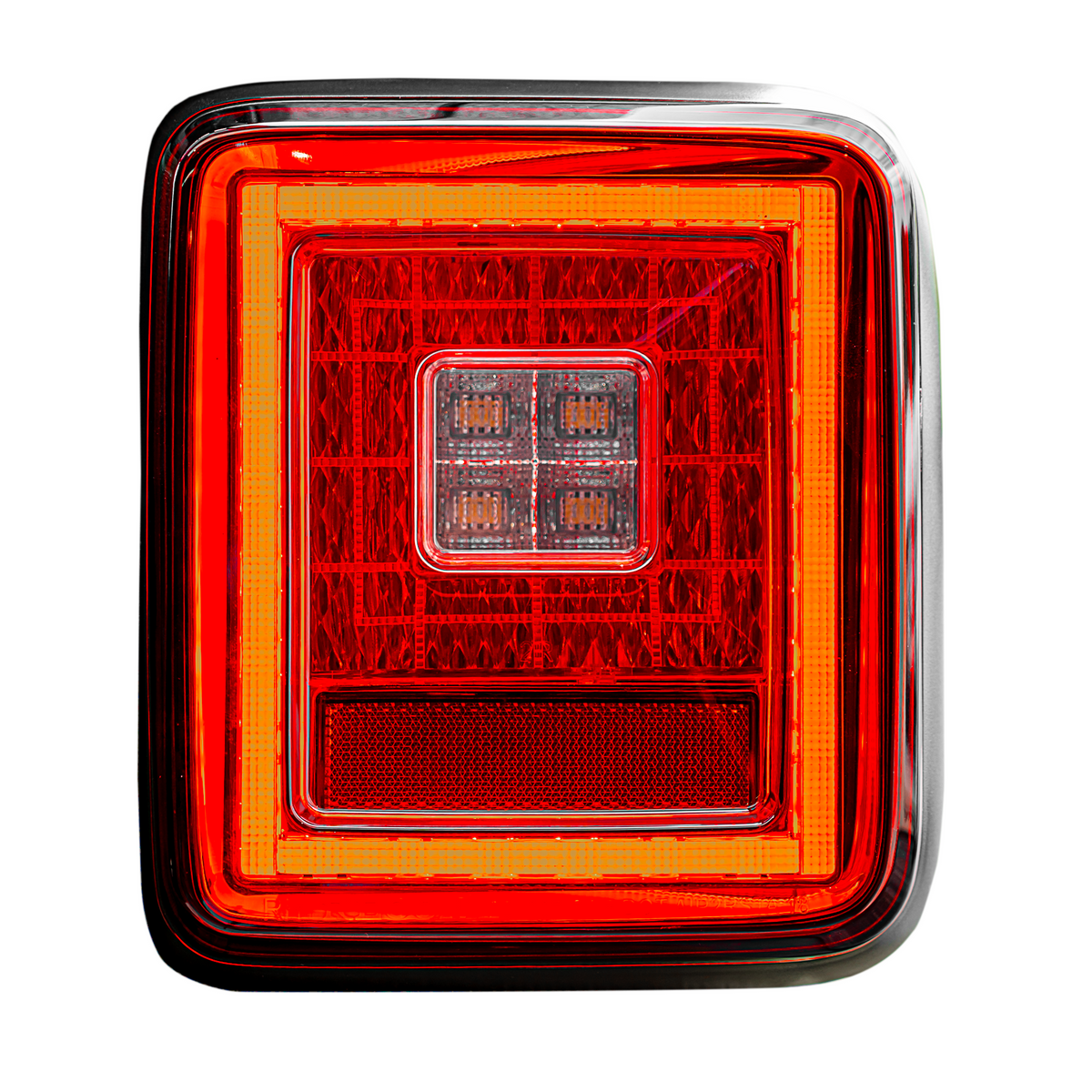 Lit image 2 of Jeep JL Wrangler 18-19 (for Factory OEM Halogen) Tail Lights OLED Smoked