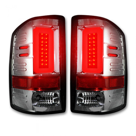 GMC Sierra 1500 14-18 & 2500/3500 14-19 Tail Lights OLED in Dark Red Smoked