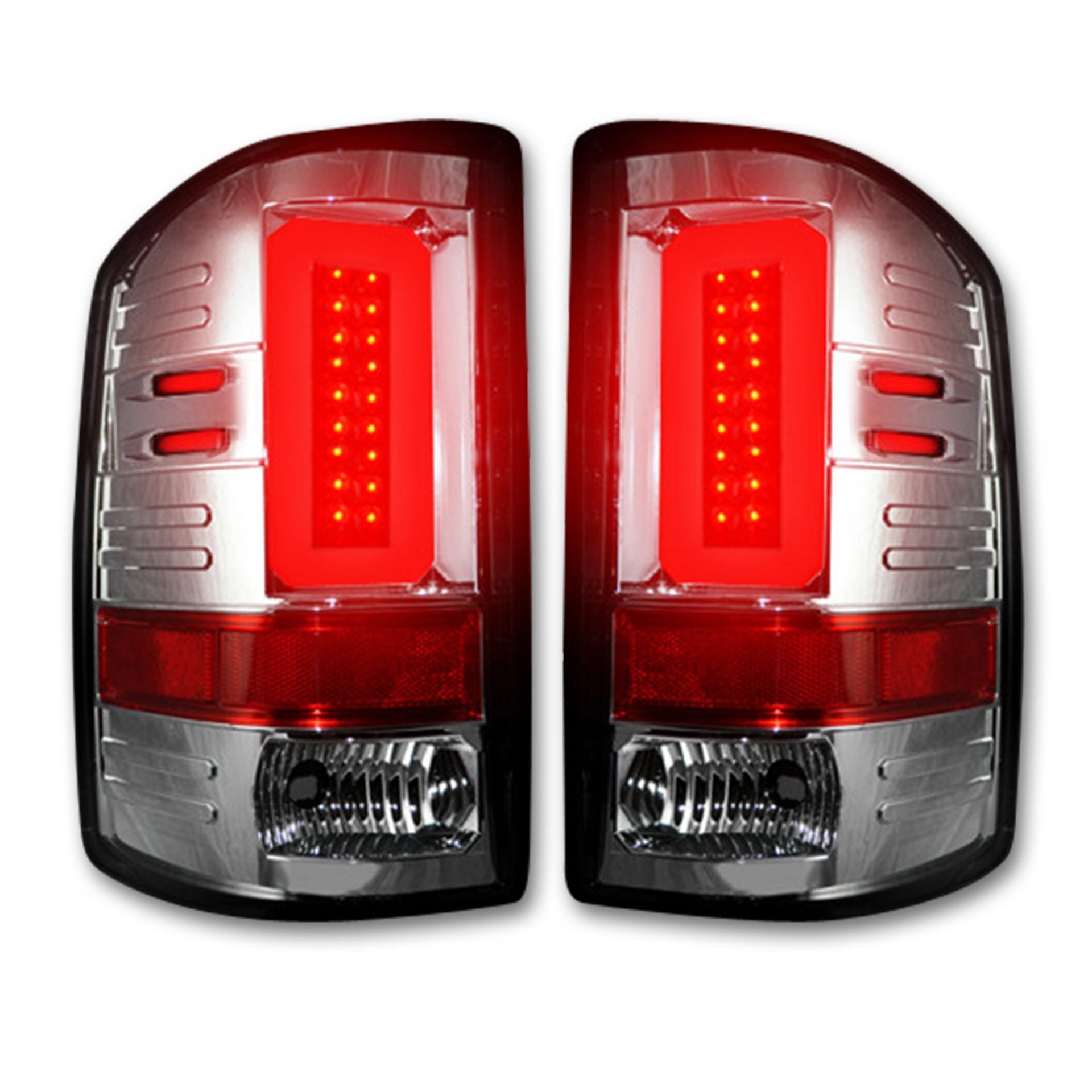 GMC Sierra 1500 14-18 & 2500/3500 14-19 Tail Lights OLED in Dark Red Smoked