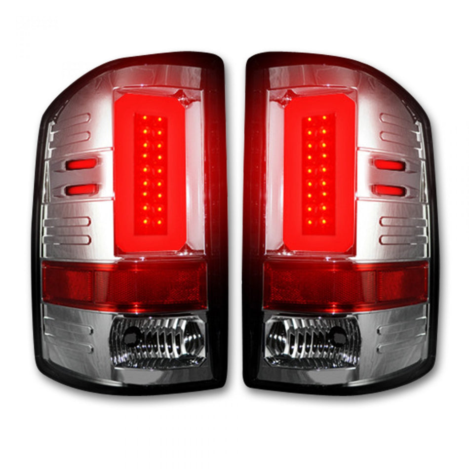 GMC Sierra 1500 14-18 & 2500/3500 14-19 Tail Lights OLED in Dark Red Smoked