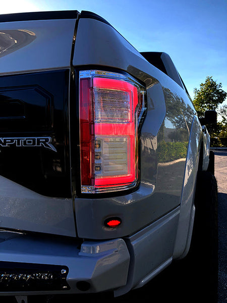 Ford F150 15-17 & Raptor 17-19 (Replaces OEM LED) Tail Lights OLED Dark Red Smoked